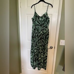 Black tropical maxi dress